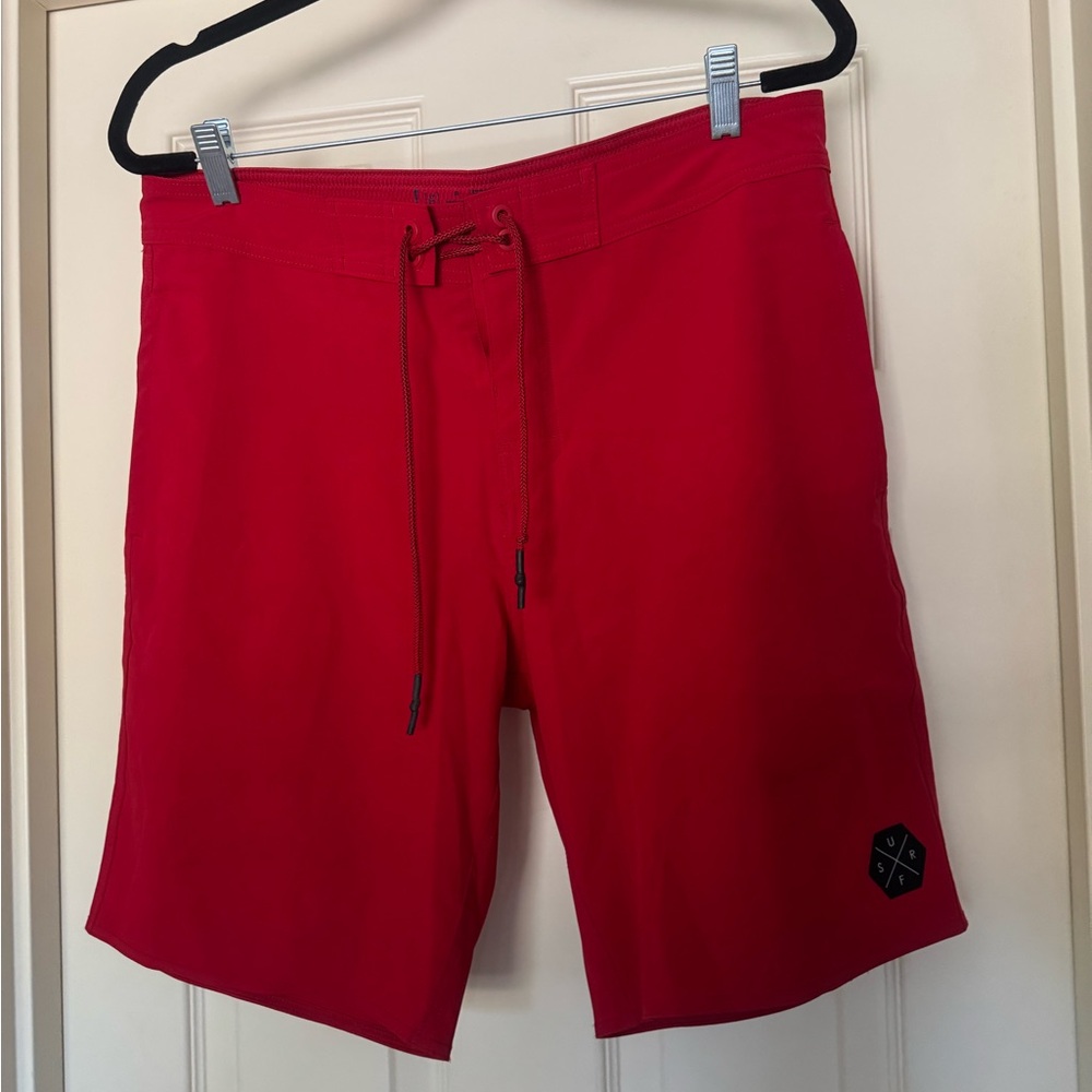 Red Swim Shorts and shirt